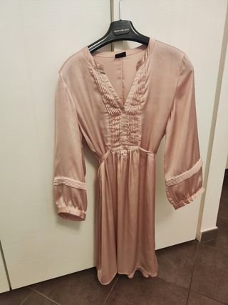 Vestito in seta rosa antico HeM tg M