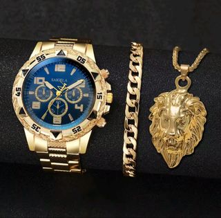 Pack de 3 joyas, reloj pulsera y collar