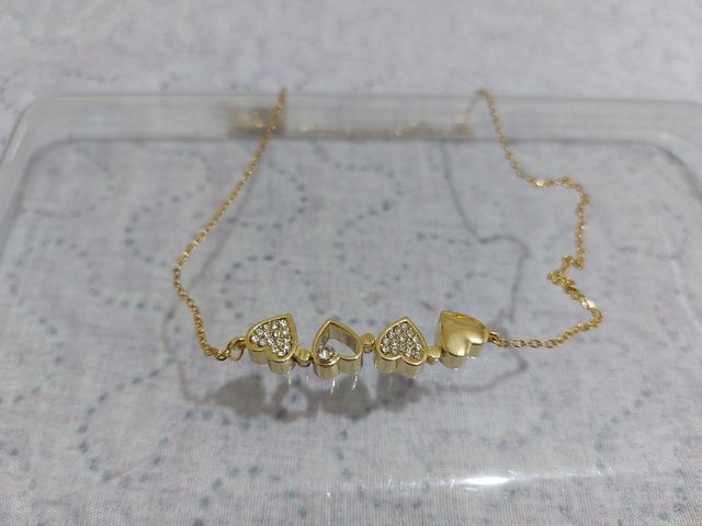 Colgante corazones dorado