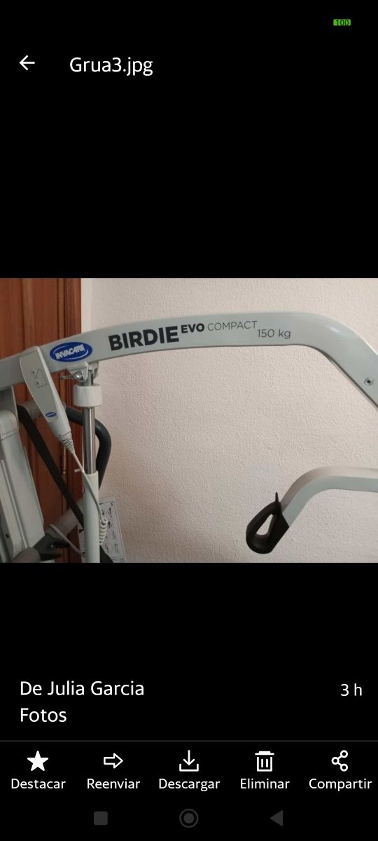 Grúa paciente BIRDIE EVO Compact 150kg