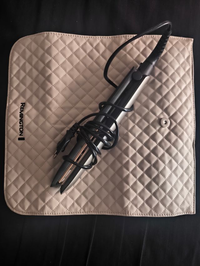 Plancha pelo Remington negra y dorada