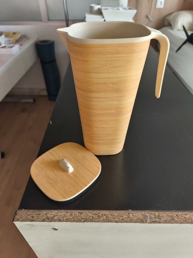 Jarra de bambú beige