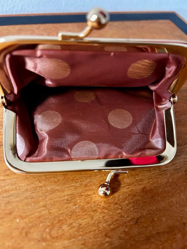 Monedero vintage - marrón y negro