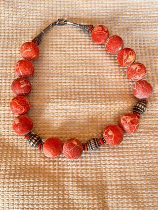 Collana corallo rosso argento
