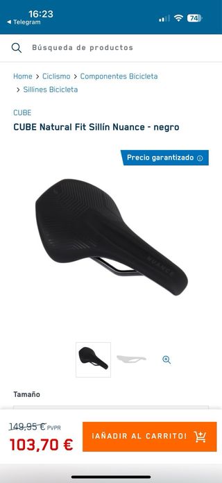 Sillín bici CUBE Nuance negro