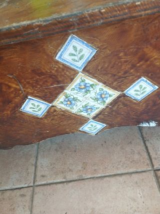 Banco Artesanal Madera y Azulejos
