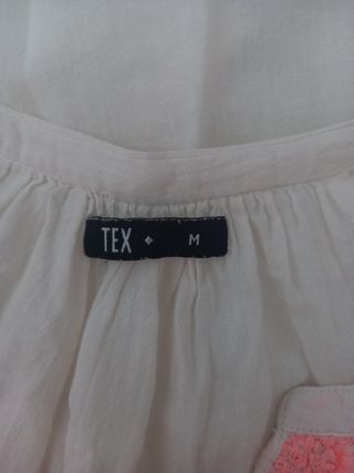 Blusa de manga corta con adorno TEX M