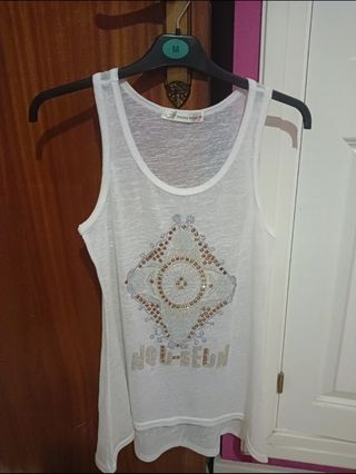 Camiseta Blanca de tirantes para Mujer Talla Única