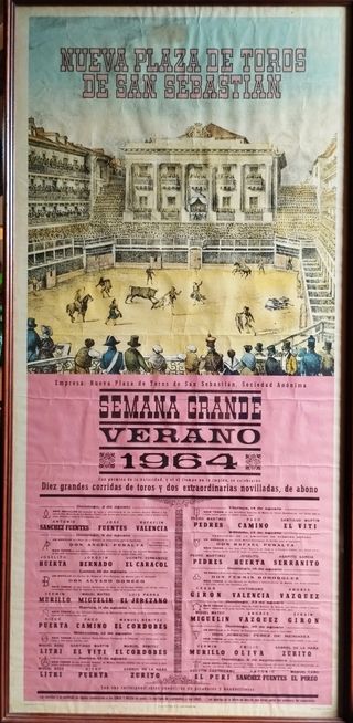 Cartel de toros 1964. Semana Grande San Sebastián 