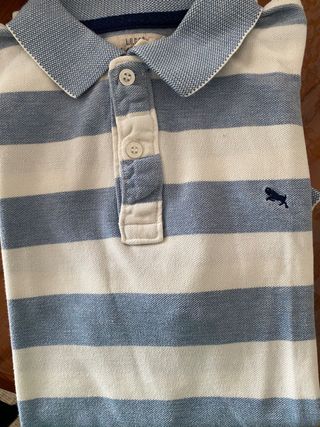 Polo rayas azul-blanco niño