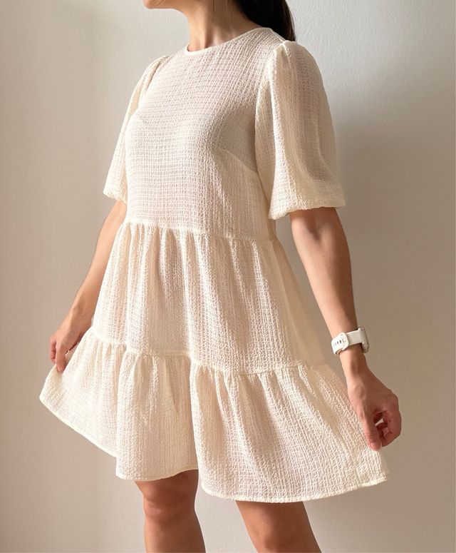 Vestido H&M blanco roto talla S