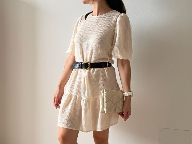 Vestido H&M blanco roto talla S