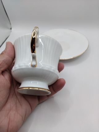 🇬🇧 Taza té porcelana inglesa dorada