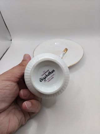 🇬🇧 Taza té porcelana inglesa dorada