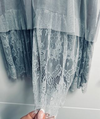 Vestido lencero gris - tul y encaje S/M