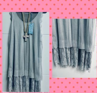 Vestido lencero gris - tul y encaje S/M