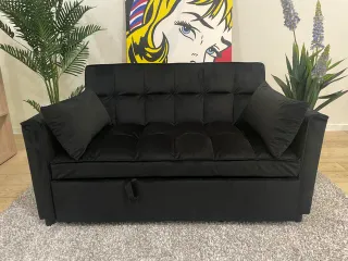 Sofá cama terciopelo negro