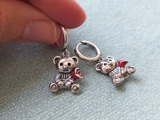 Pendientes aro ositos plata de ley