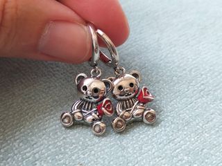 Pendientes aro ositos plata de ley