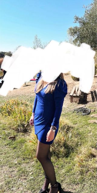 Vestido SHEIN azul electrico boda