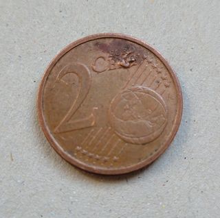 2 monete centesimi euro con difetto/errore