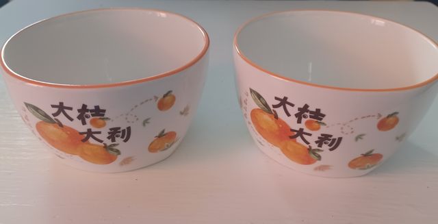 2 Cuencos Cerámica Naranja