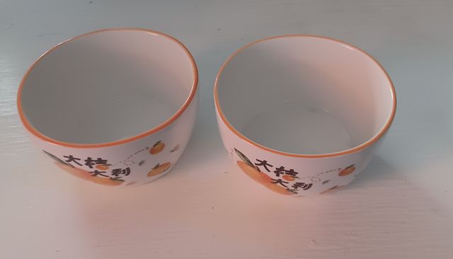 2 Cuencos Cerámica Naranja