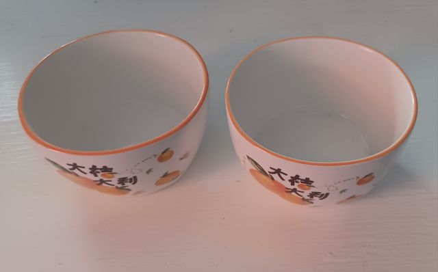 2 Cuencos Cerámica Naranja