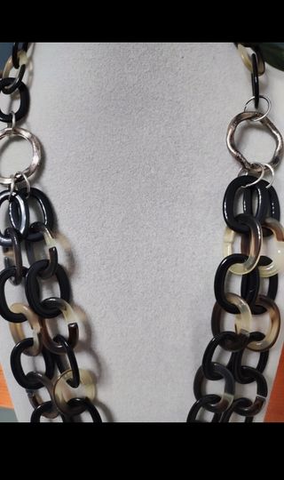 Collana vintage anni '90 beige e nera