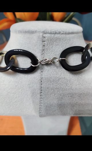 Collana vintage anni '90 beige e nera