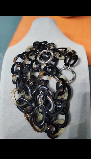 Collana vintage anni '90 beige e nera