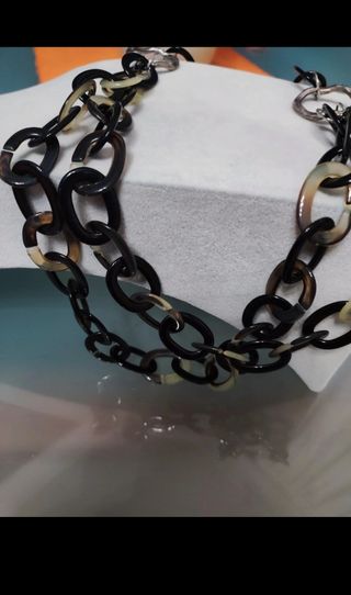 Collana vintage anni '90 beige e nera
