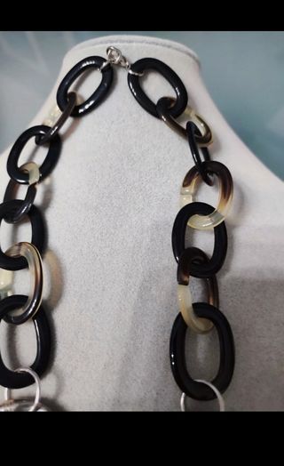 Collana vintage anni '90 beige e nera