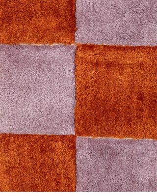 Alfombra  artesanal. The Masie - Naranja y Gris