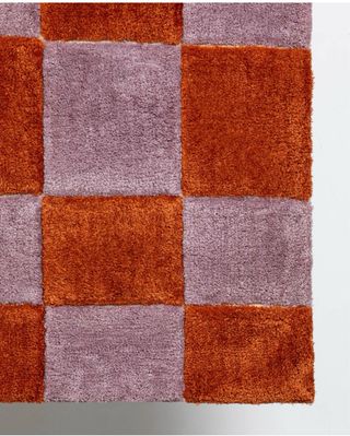 Alfombra  artesanal. The Masie - Naranja y Gris