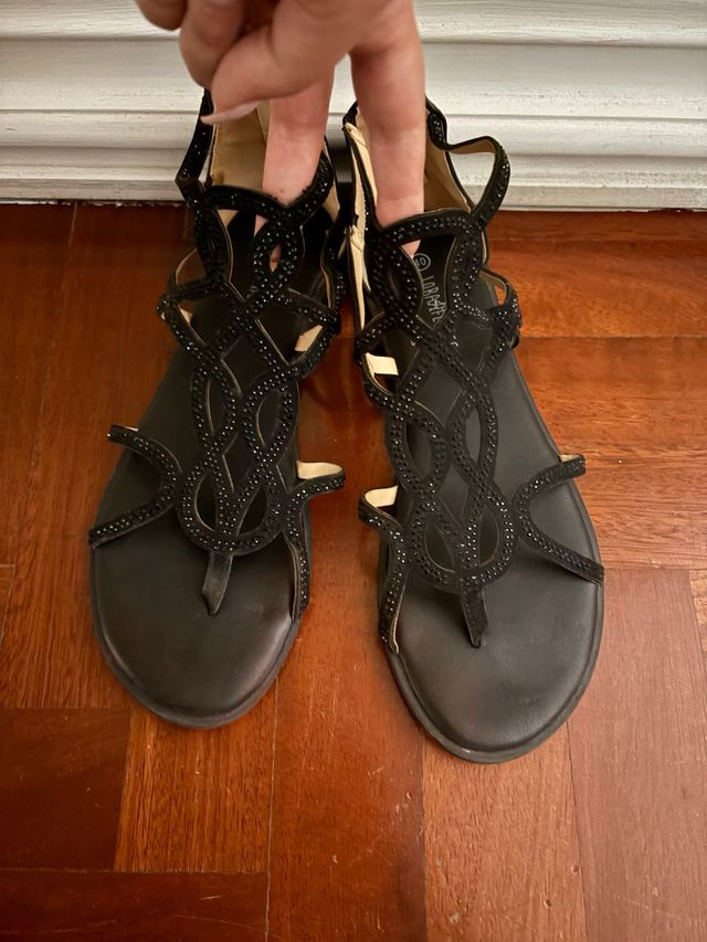 Sandali Neri con Strass