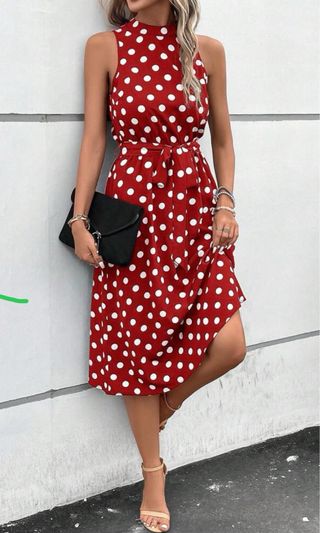 Vestido Midi lunares rojo Curvi vintage 2XL