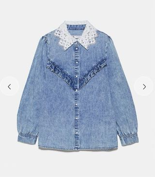 Camisa denim lavada de Zara