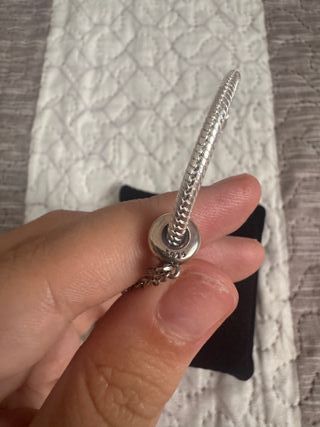 Pulsera plateada con Charm compatible plata de ley