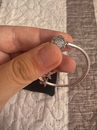 Pulsera plateada con Charm compatible plata de ley