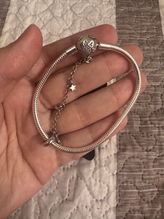 Pulsera plateada con Charm compatible plata de ley