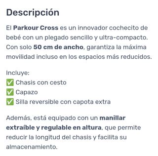 Cochecito bebé Parkour Cross Azul