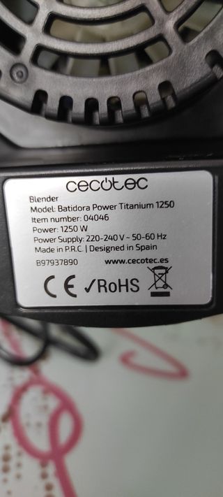 Batidora Cecotec Power Titanium 1250W