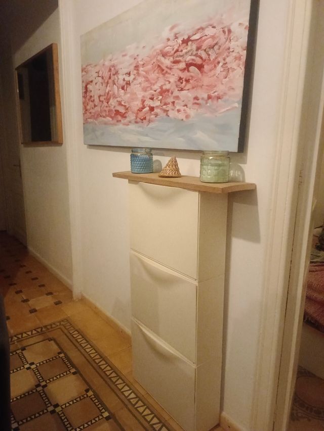 Zapatero blanco 3 cajones madera a parte por 10 €