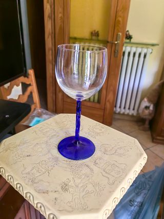 Calice in vetro blu - Bicchiere