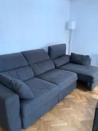 Sofá 3 plazas gris - tela