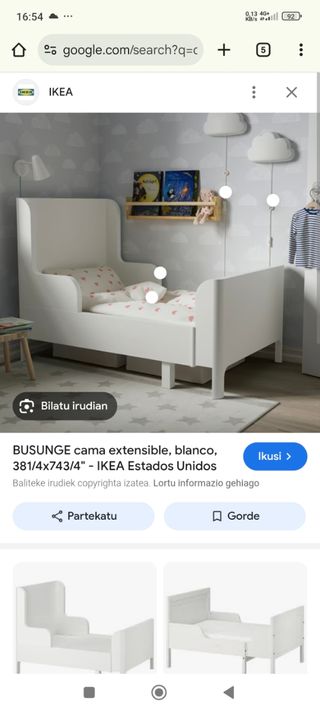 Cama extensible BUSUNGE de IKEA, "blanco".