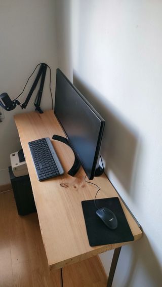 Mesa escritorio industrial madera metal