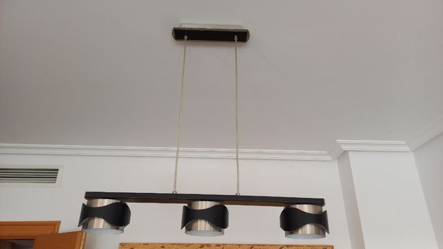 Lámpara 3 luces - Negra y Plateada