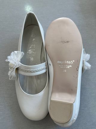 Zapatos ceremonia niña piel blanca talla 38